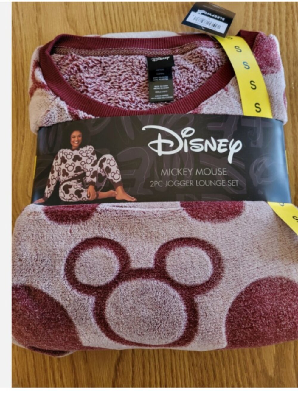 Disney Mickey Mouse Women's 2 PC Jogger Lounge Set Small Long Sleeve